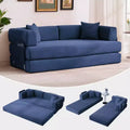 Multi-Functional Convertible Sofa Bed - 78.8'' 5-in-1 Corduroy Floor Sleeper with Adjustable Armrest & Backrest, Space-Saving Design with Pillows