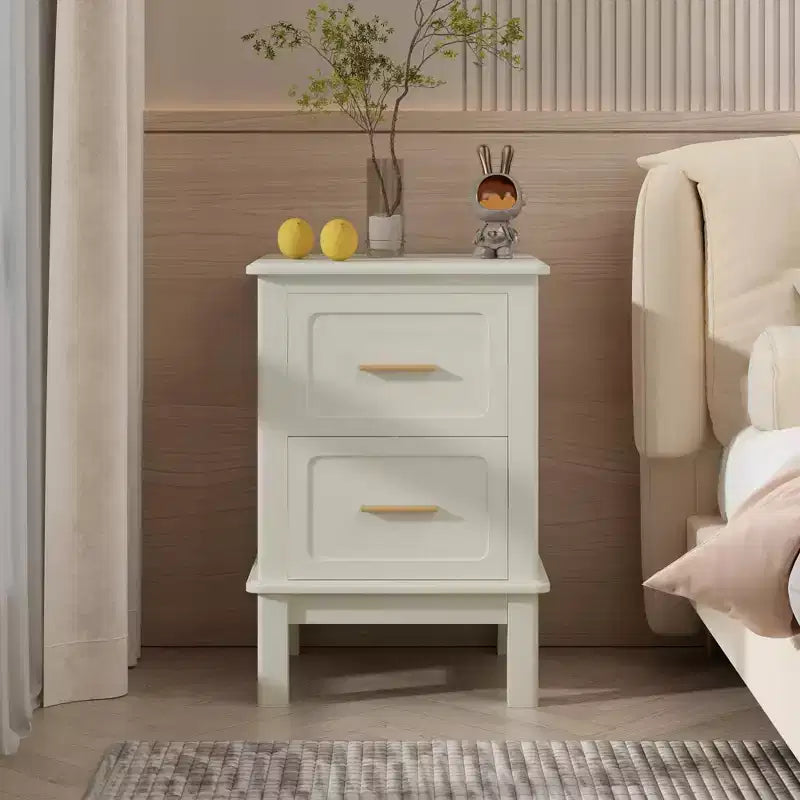 GDFStudio Elise Modern Wood Nightstand with 2 Drawers