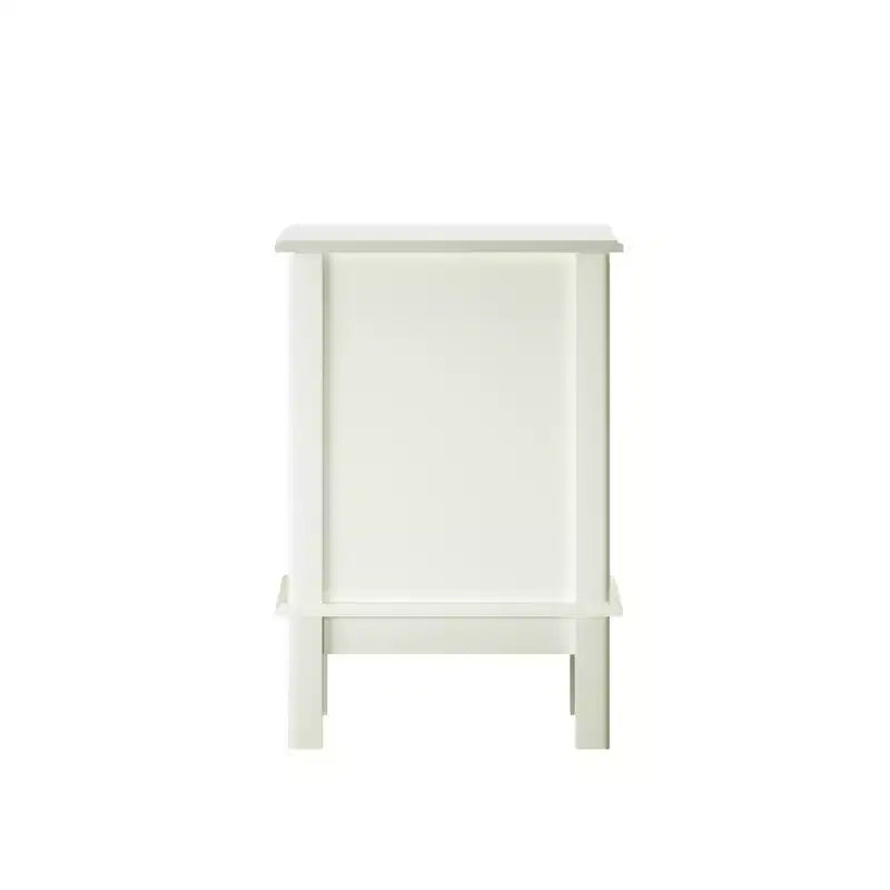Table de chevet 2 tiroirs avec poignées dorées – MDF blanc brillant, 58,4 cm H x 40 cm L, capacité 45 kg