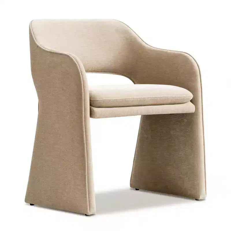 Lot de 6 chaises de salle à manger rembourrées avec accoudoirs enveloppants – Chenille, dossier incurvé, 58,4 cm L x 77,5 cm H