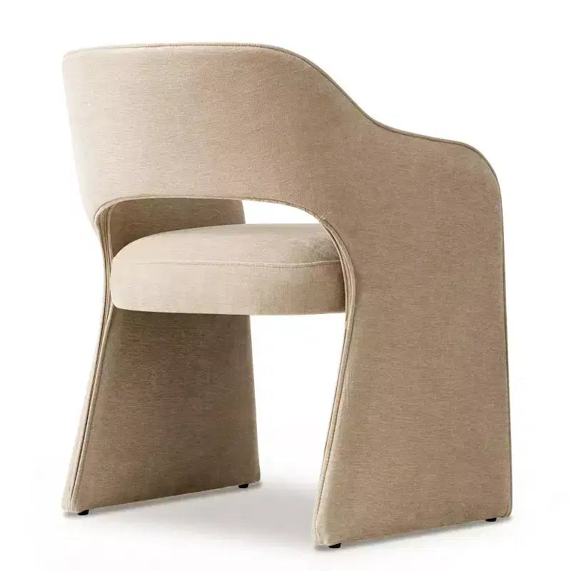 Lot de 6 chaises de salle à manger rembourrées avec accoudoirs enveloppants – Chenille, dossier incurvé, 58,4 cm L x 77,5 cm H
