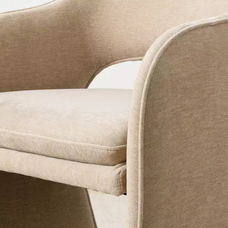 Lot de 6 chaises de salle à manger rembourrées avec accoudoirs enveloppants – Chenille, dossier incurvé, 58,4 cm L x 77,5 cm H