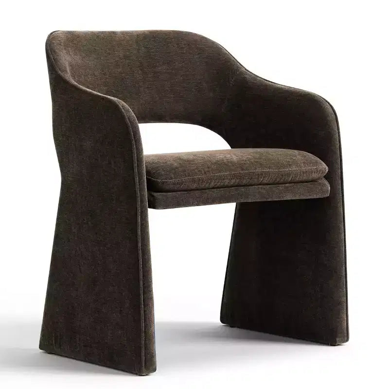 Lot de 6 chaises de salle à manger rembourrées avec accoudoirs enveloppants – Chenille, dossier incurvé, 58,4 cm L x 77,5 cm H