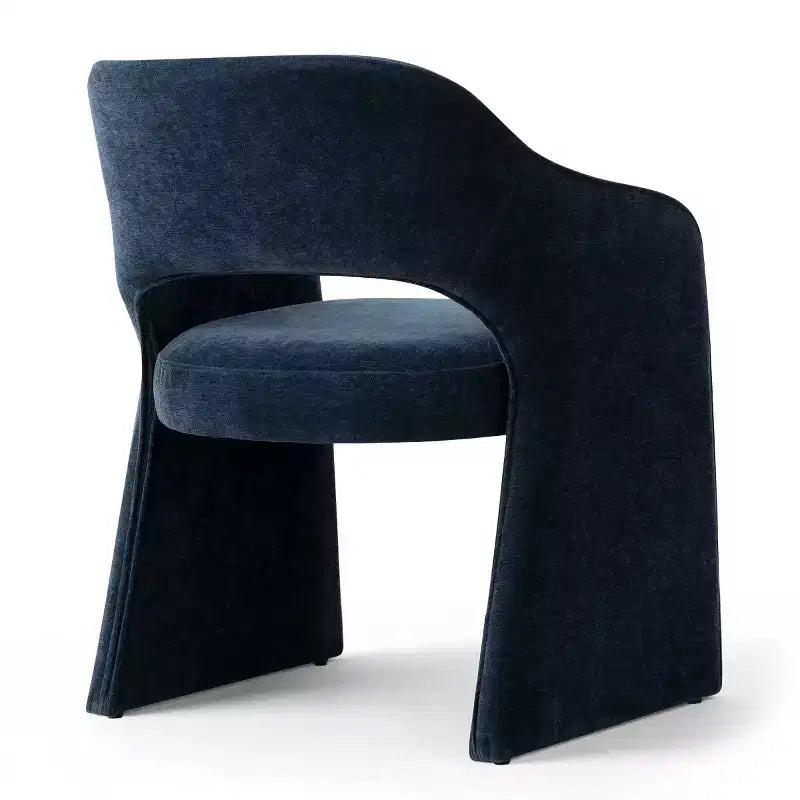 Lot de 6 chaises de salle à manger rembourrées avec accoudoirs enveloppants – Chenille, dossier incurvé, 58,4 cm L x 77,5 cm H