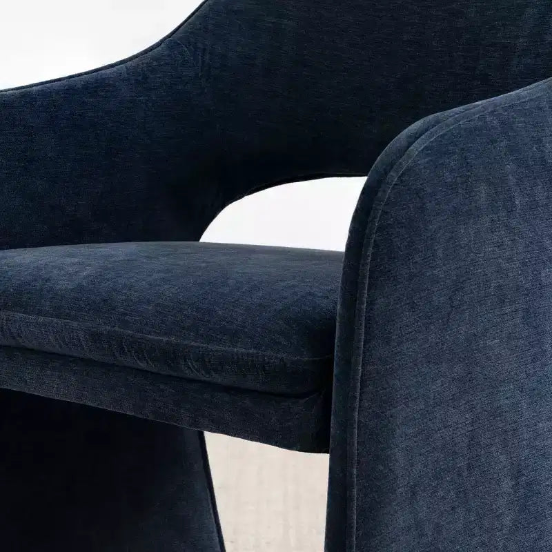 Lot de 6 chaises de salle à manger rembourrées avec accoudoirs enveloppants – Chenille, dossier incurvé, 58,4 cm L x 77,5 cm H