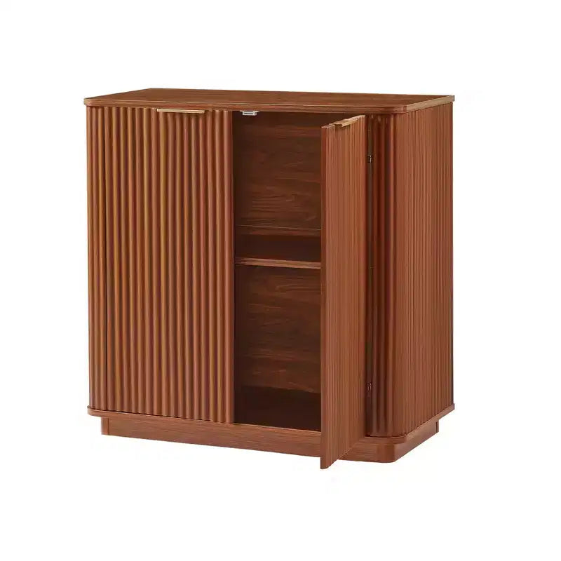 Buffet vaisselier avec design courbé en vague – 80 cm (L) x 80 cm (H), capacité 68 kg, 2 portes