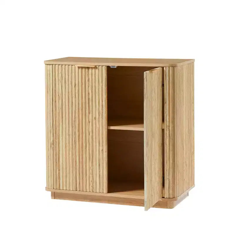 Buffet vaisselier avec design courbé en vague – 80 cm (L) x 80 cm (H), capacité 68 kg, 2 portes