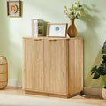 ModernLuxe Buffet Sideboard Cabinet, Modern Accent Storage Cabinet with Curved Wave Design & Adjustable Shelf