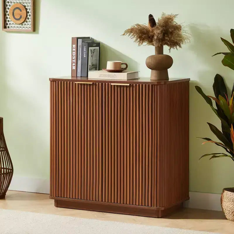 Buffet vaisselier avec design courbé en vague – 80 cm (L) x 80 cm (H), capacité 68 kg, 2 portes