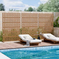 MAYEERTY Grid Brown Galvanized Steel Room Divider, 72x47x16, 6-Piece Classic Patio Privacy Screen