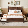 GDFStudio Jones Queen Size Platform Bed With with 2 Big Drawers, Twin XL Size Trundle
