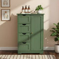 Green Bathroom Storage Cabinet with 4 Drawers and 1 Door
