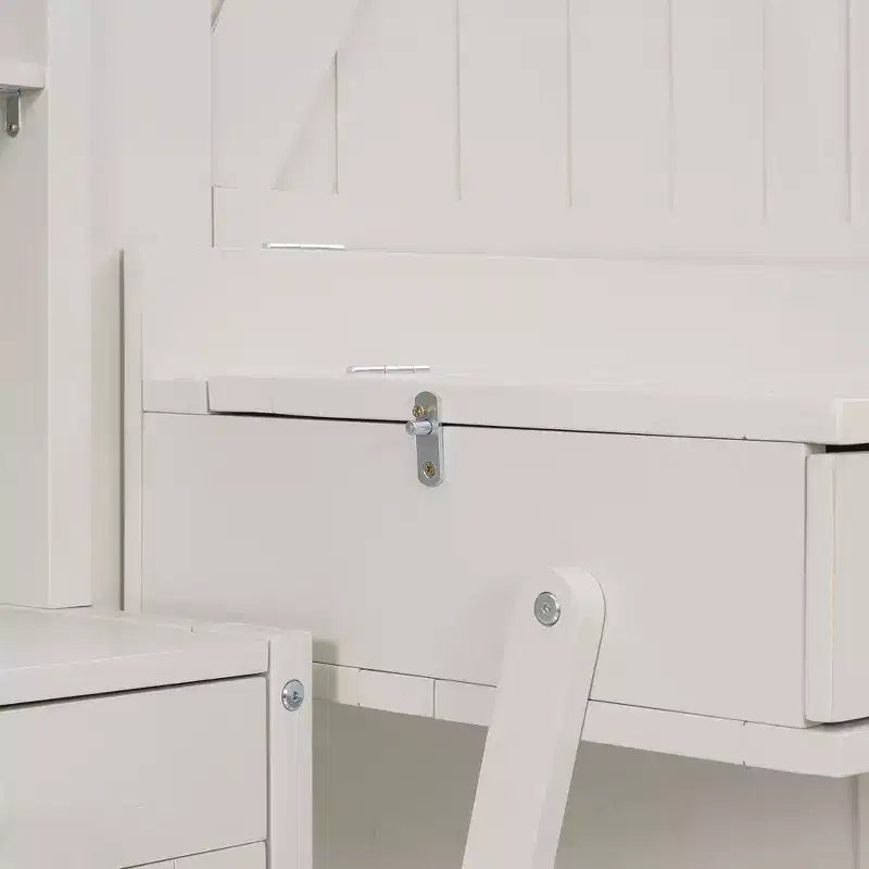 Lit escamotable Queen avec bureau intégré, armoires et tiroirs – Bois massif, capacité de 272 kg, 2 finitions