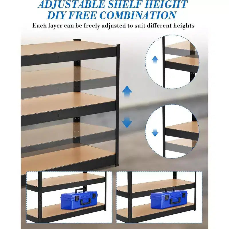 Étagère métallique à 3 niveaux robuste – Capacité de 907 kg, réglable, pour garage et entrepôt