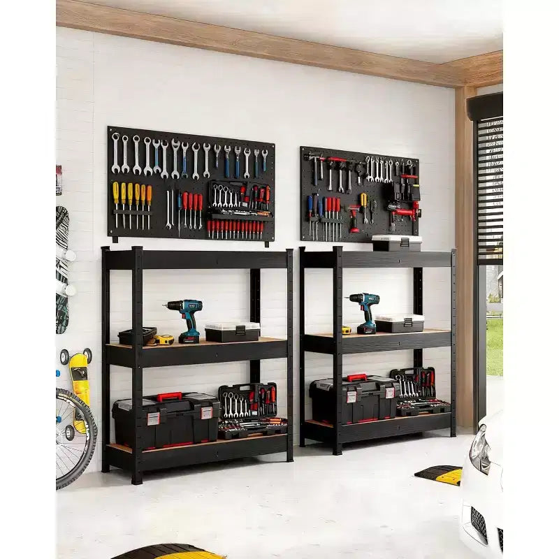 Étagère métallique à 3 niveaux robuste – Capacité de 907 kg, réglable, pour garage et entrepôt