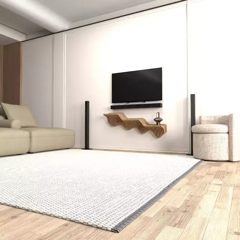 Étagère murale flottante style vague – 101,6 cm L x 61 cm l, MDF finition chêne, capacité 11,3 kg, installation en 15 min