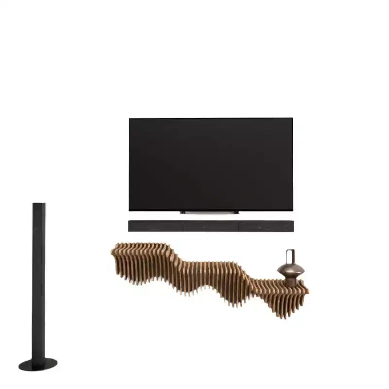 Étagère murale flottante style vague – 101,6 cm L x 61 cm l, MDF finition chêne, capacité 11,3 kg, installation en 15 min