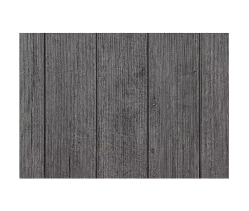 Guéridon en métal gris avec 2 étagères – H 62,2 cm x l 45 cm, Plateau en noyer foncé, Structure thermolaquée