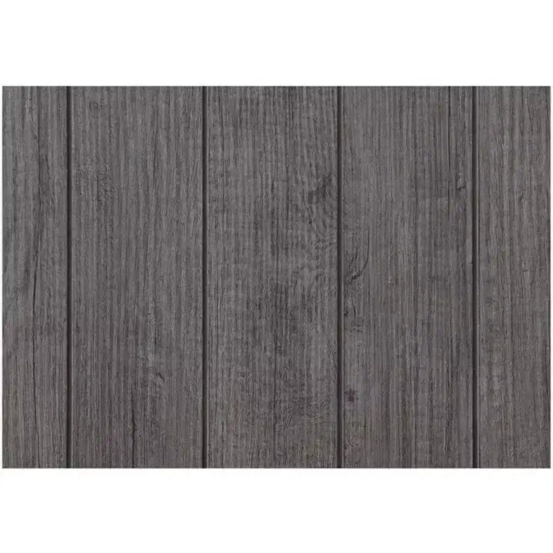 Guéridon en métal gris avec 2 étagères – H 62,2 cm x l 45 cm, Plateau en noyer foncé, Structure thermolaquée