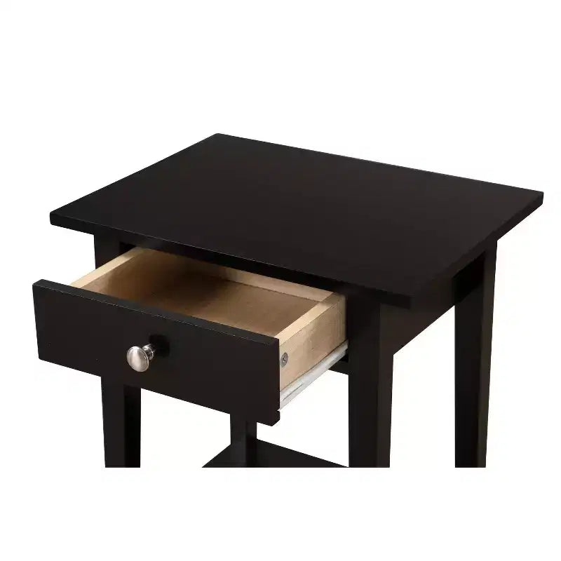 Table de chevet rectangulaire en bois de chêne avec tiroir – 71 cm (H) x 46 cm (L) x 36 cm (P), finition cerisier, style moderne