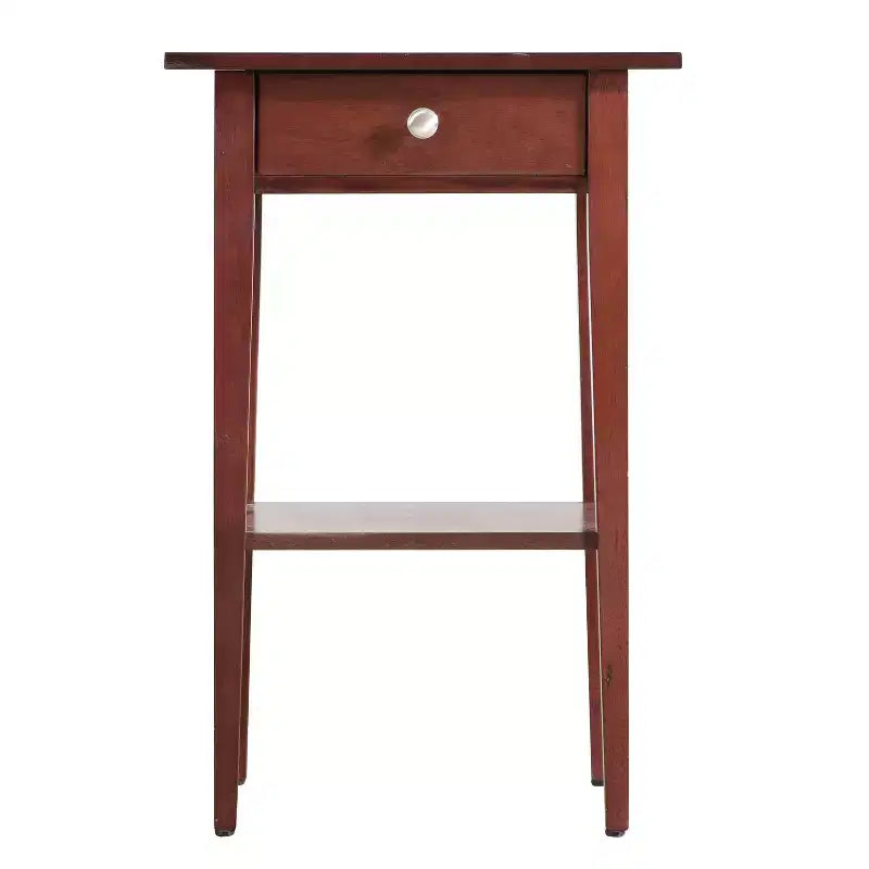Table de chevet rectangulaire en bois de chêne avec tiroir – 71 cm (H) x 46 cm (L) x 36 cm (P), finition cerisier, style moderne