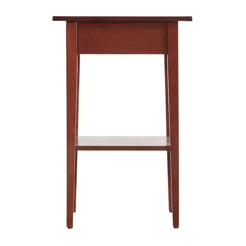 Table de chevet rectangulaire en bois de chêne avec tiroir – 71 cm (H) x 46 cm (L) x 36 cm (P), finition cerisier, style moderne