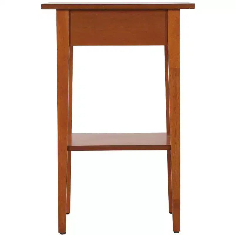 Table de chevet rectangulaire en bois de chêne avec tiroir – 71 cm (H) x 46 cm (L) x 36 cm (P), finition cerisier, style moderne