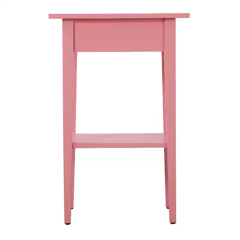 Table de chevet rectangulaire en bois de chêne avec tiroir – 71 cm (H) x 46 cm (L) x 36 cm (P), finition cerisier, style moderne