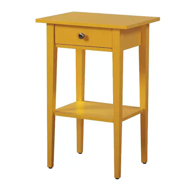 Table de chevet rectangulaire en bois de chêne avec tiroir – 71 cm (H) x 46 cm (L) x 36 cm (P), finition cerisier, style moderne