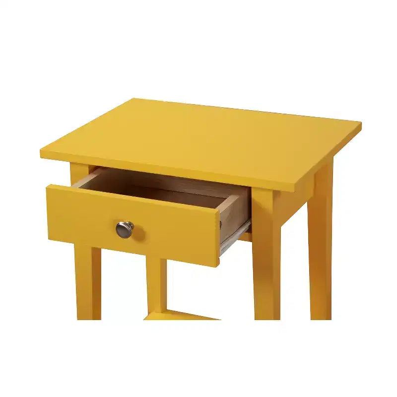 Table de chevet rectangulaire en bois de chêne avec tiroir – 71 cm (H) x 46 cm (L) x 36 cm (P), finition cerisier, style moderne