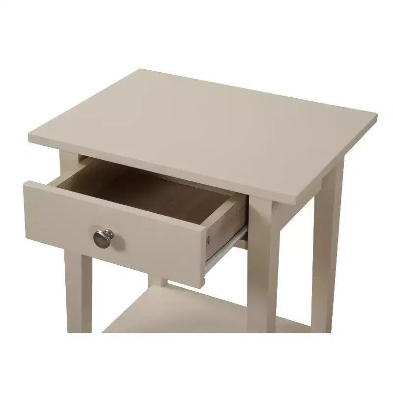 Table de chevet rectangulaire en bois de chêne avec tiroir – 71 cm (H) x 46 cm (L) x 36 cm (P), finition cerisier, style moderne