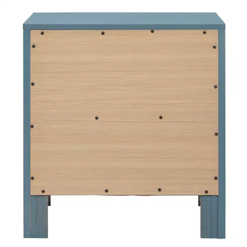 Table de chevet à 2 tiroirs avec finition noire – H 63,5 cm x L 55,9 cm x P 43,2 cm, style transitionnel, aucun assemblage requis