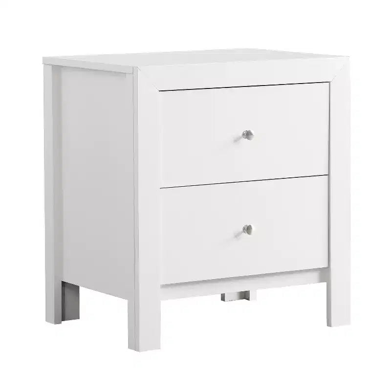 Table de chevet à 2 tiroirs avec finition noire – H 63,5 cm x L 55,9 cm x P 43,2 cm, style transitionnel, aucun assemblage requis