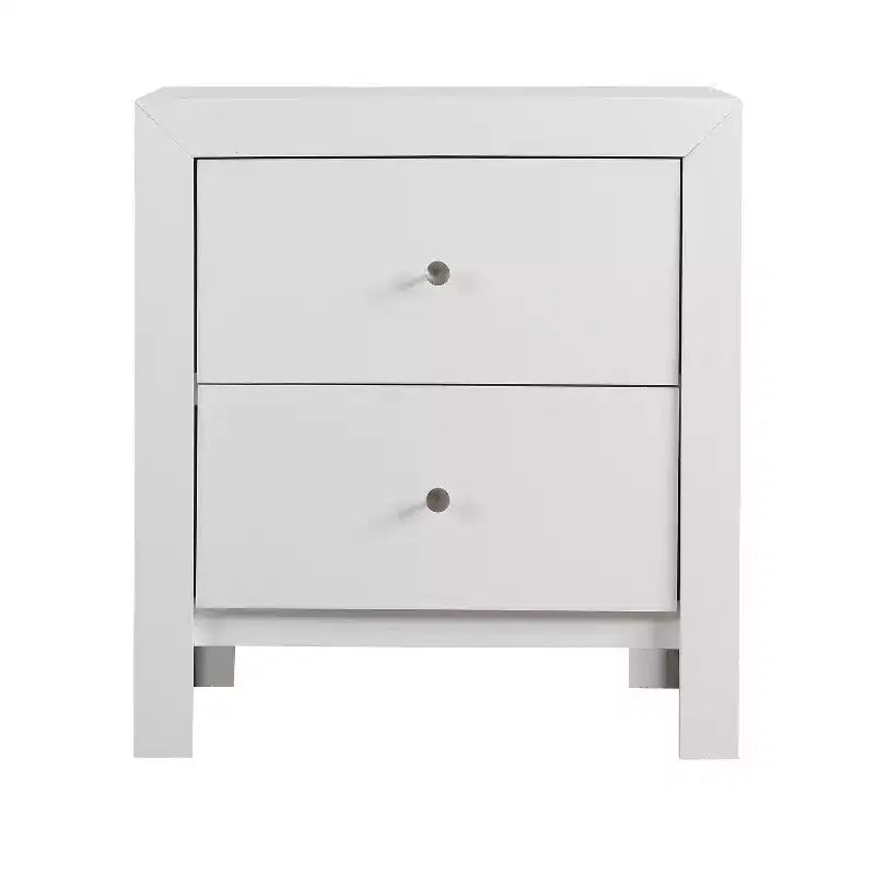Table de chevet à 2 tiroirs avec finition noire – H 63,5 cm x L 55,9 cm x P 43,2 cm, style transitionnel, aucun assemblage requis