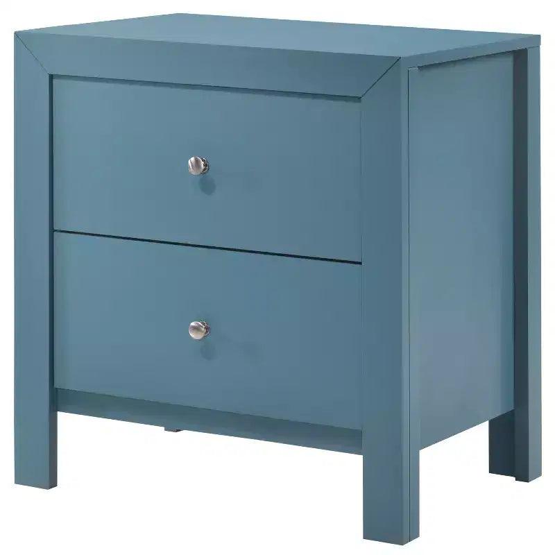 Table de chevet à 2 tiroirs avec finition noire – H 63,5 cm x L 55,9 cm x P 43,2 cm, style transitionnel, aucun assemblage requis