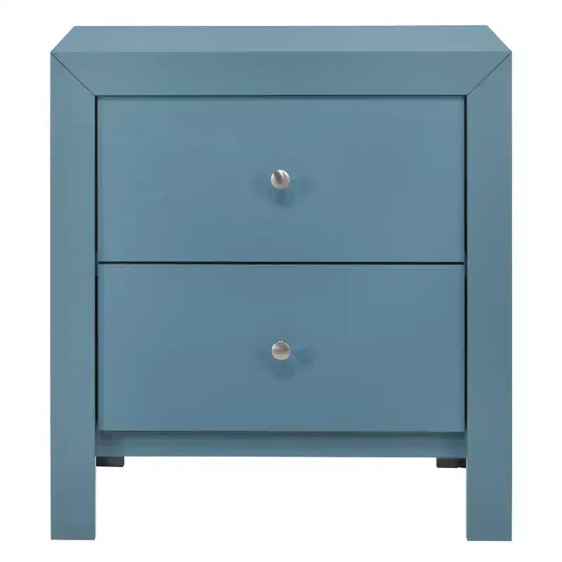 Table de chevet à 2 tiroirs avec finition noire – H 63,5 cm x L 55,9 cm x P 43,2 cm, style transitionnel, aucun assemblage requis