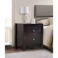 HomeStock Rectangle Cherry Wood Nighstand For Living Room and Bedroom
