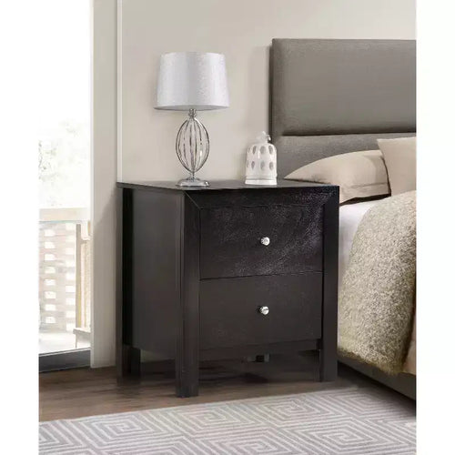 HomeStock Rectangle Cherry Wood Nighstand For Living Room and Bedroom