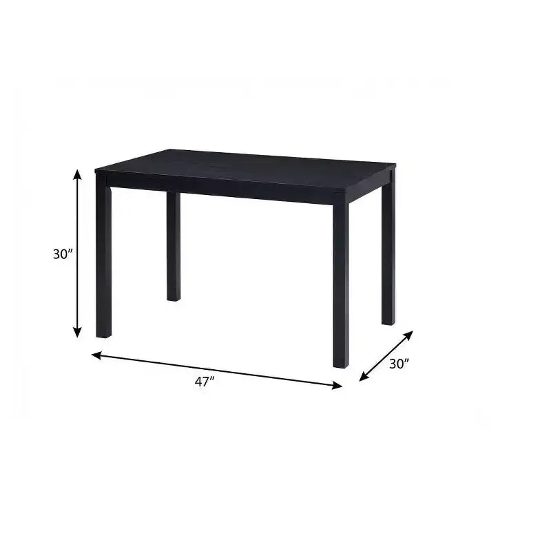 Table à manger rectangulaire noire de 119,4 cm pour 4 – Plateau en MDF, cadre en bois, 76,2 cm H, style moderne