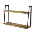 Home Collection 2-Tier Floating Wall Shelves Carbonized Black