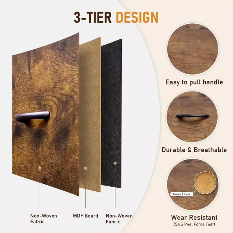 Commode de rangement en tissu à 5 tiroirs avec cadre en acier – 100 cm de large, Organisateur pour chambre et placard