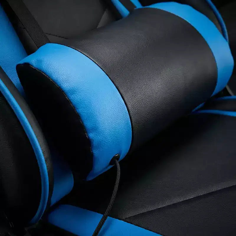 Chaise de jeu ergonomique avec repose-pieds, coussin lombaire massant, appui-tête et capacité de 150 kg