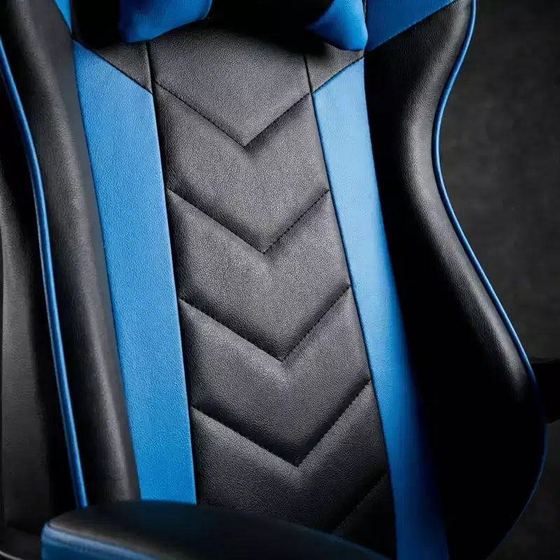 Chaise de jeu ergonomique avec repose-pieds, coussin lombaire massant, appui-tête et capacité de 150 kg