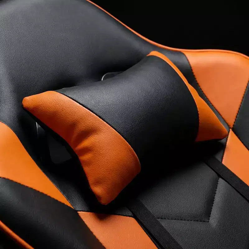 Chaise de jeu ergonomique avec repose-pieds, coussin lombaire massant, appui-tête et capacité de 150 kg