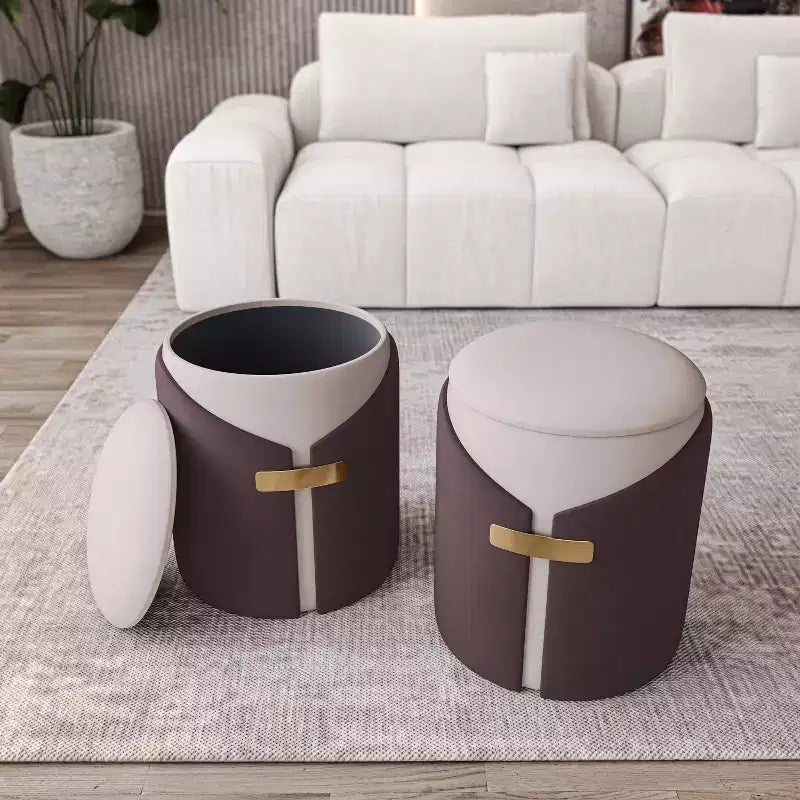 GDFStudio Donatella Modern Velvet Upholstered Storage Ottoman