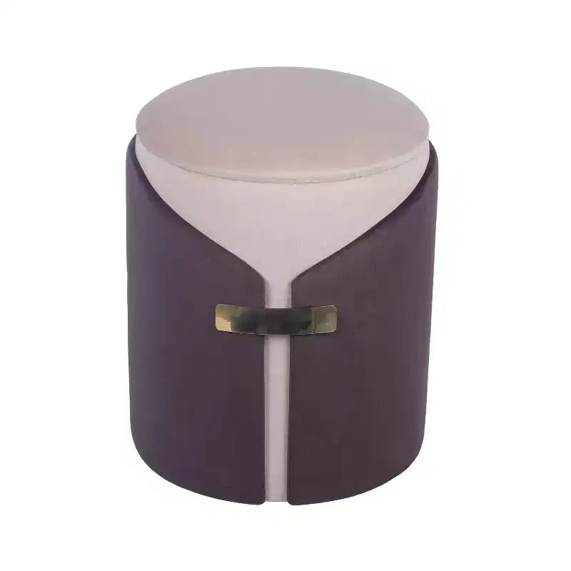 Pouf de rangement rond en velours avec compartiment caché – Style moderne, aucun assemblage requis