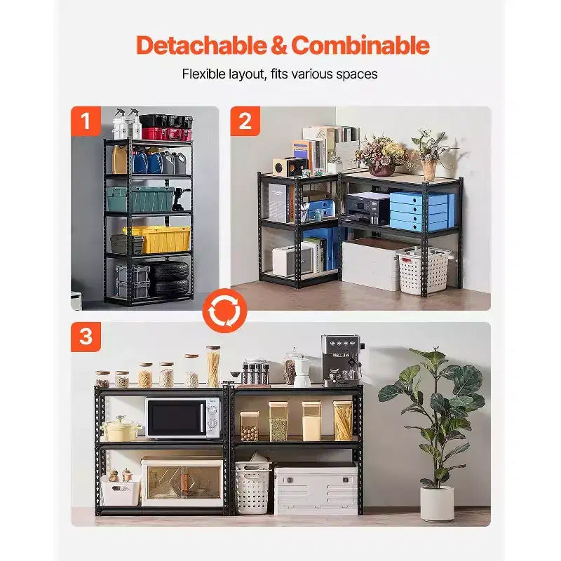 Étagère de rangement de garage en acier réglable à 5 niveaux – Capacité de 907 kg, 81 cm (l) x 41 cm (P) x 160 cm (H)