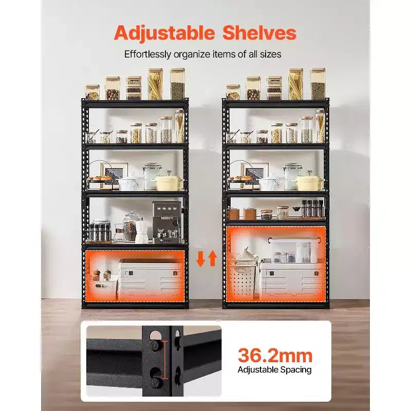 Étagère de rangement de garage en acier réglable à 5 niveaux – Capacité de 907 kg, 81 cm (l) x 41 cm (P) x 160 cm (H)
