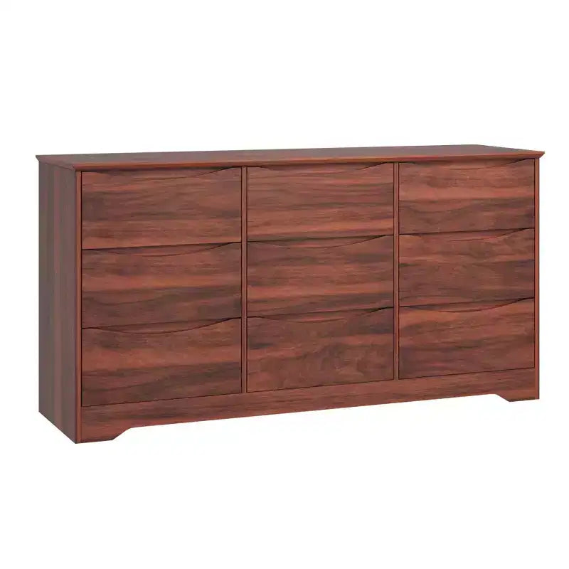 Commode en bois de 150 cm de large à 9 tiroirs avec poignées discrètes et plateau large – Meuble de rangement moderne