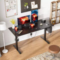 Sit to Stand Electric Standing Desk 55 Inch Black Height Adjustable Computer Table Memory Presets Storage Bag Ergonomic Home Office PC Gaming Desk